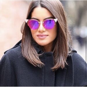 FENDI Vintage Iridia Cat Eye Sunglasses with Black Case